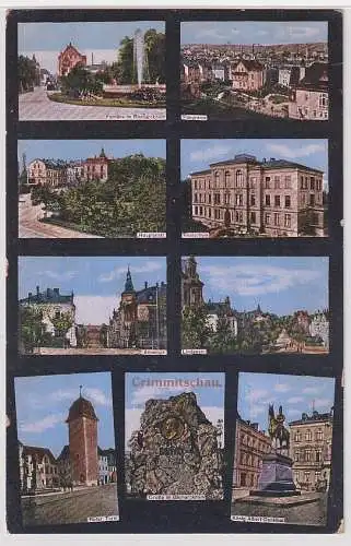 71341 AK Crimmitschau - Straßenansichten, König Albert-Denkmal, Roter Turm 1911