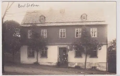 19167 Foto AK Bad Steben - Bürgerhaus mit Bewohnern