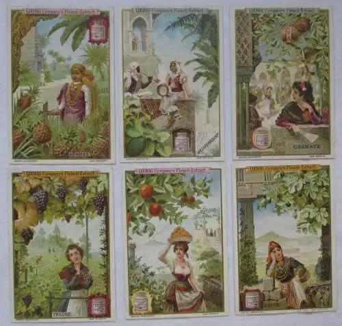 Liebigbilder Serie 463 "Früchte und Schönheiten II" komplett 1900 (6/109145)