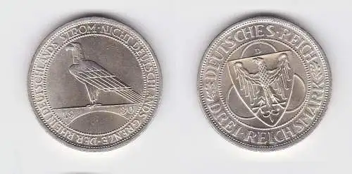 3 Mark Silbermünze Der Rhein 1930 D (131184)