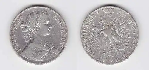 Vereinstaler Silber Münze Frankfurt-Stadt 1860 (132577)