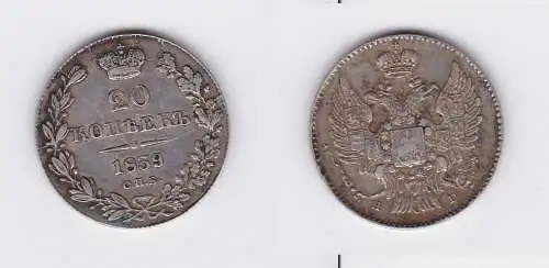 20 Kopeken Silber Münze Russland 1839 (126665)