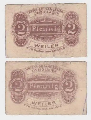 2 Pfennig Banknote Kriegsgefangenenlager Zweiglager Weiler (140173)