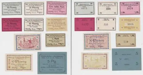 10 x Banknoten Notgeld Spar- & Darlehnskassenverein Tichau 1917-1919 (137774)