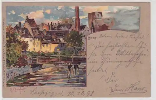 62578 Künstler AK Bruno Bürger Leipzig No. 2002 Leipzig Neundörfchen 1913