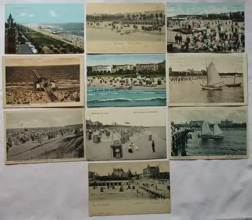 34867 Ak 10x Ostseebad Zinnowitz - Damenbad, Villen am Strand, Seebrücke