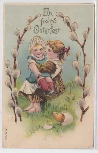 63074 geprägte Ak Ein frohes Osterfest Verlag M.S.i.B. (Segelschiff E)No. 13721 