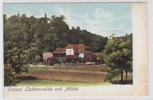 93421 Ak Schloss Lichtenwalde und Mühle - Gesamtansicht 