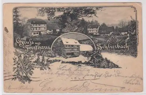 900975 Künstler AK Gruss aus Forsthaus Schlierbach bei Eschwege 1899