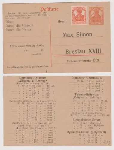 900126 DR Ganzsachen Postkarte PZP20 Zudruck Max Simon Breslau