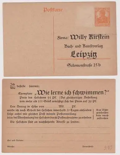 900122 DR Ganzsachen Postkarte PZP20 Zudruck Willy Kirstein Leipzig