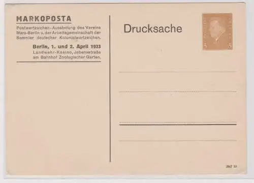 97278 DR Ganzsachen Postkarte PP106/C15/01 Berlin Markoposta 1933