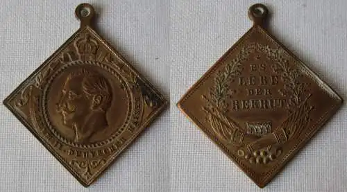 Medaille Klippe Wilhelm II Deutscher Kaiser - Es lebe der Rekrut (136056)