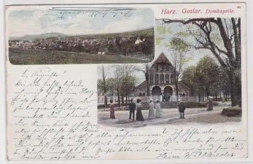 901727 Lithografie AK Harz Goslar Domkapelle 1904