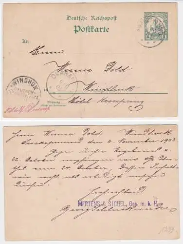 901937 Ganzsache P13 Deutsch Süd-Westafrika Namibia Stempel Swakopmund 1903