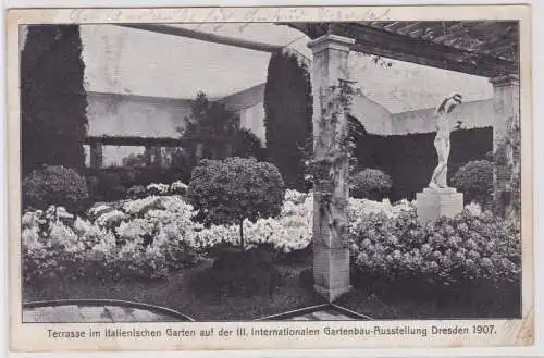 901210 Ak Terrasse im ital. Garten III. intern. Gartenbau-Ausstellung Dresden