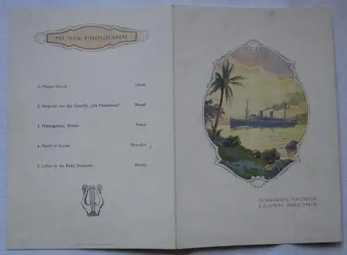 Norddeutscher Lloyd Bremen Speisekarte Dampfer "Stuttgart" 1925 (119618)