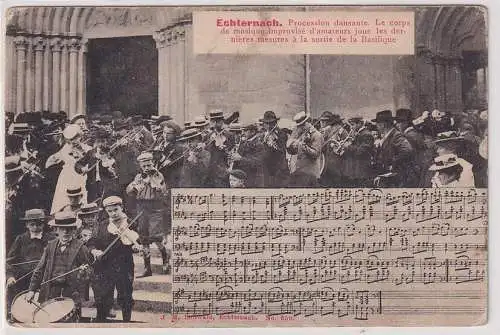 90146 Ak Echternach Luxemburg Springprozession Laienmusiker um 1910