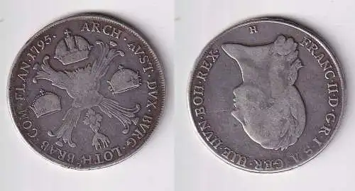 1 Kronentaler Silber Münze Österreich-Niederlande 1795 H (114143)