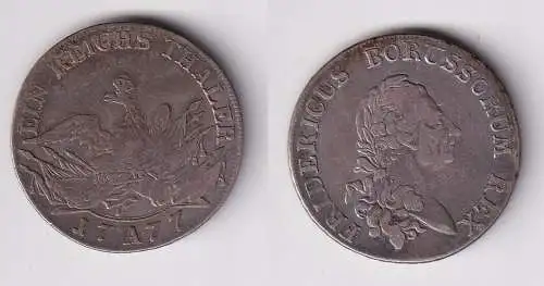 1 Taler Silber Münze Preussen Fridericus Rex 1777 A (132764)