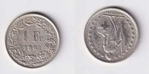 1 Franken Silber Münze Schweiz 1961 ss (148741)
