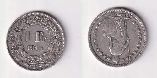 1 Franken Silber Münze Schweiz 1944 ss (148170)