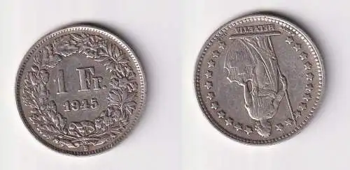 1 Franken Silber Münze Schweiz 1945 ss (145628)