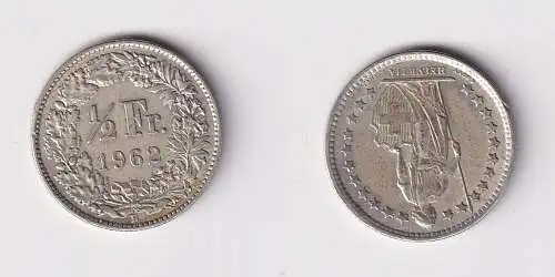 1/2 Franken Silber Münze Schweiz 1962 B ss (104438)