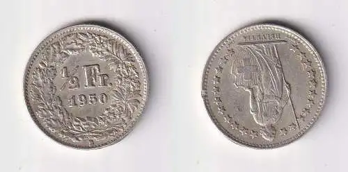 1/2 Franken Silber Münze Schweiz 1950 B ss (101423)