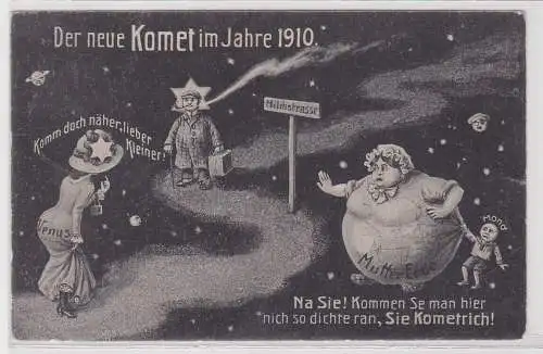 00174 AK Komet im Jahre 1910 - Muttererde schützt den Mond vor dem Komet 