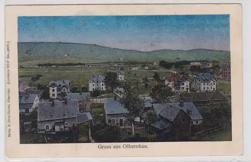 51018 AK Gruss aus Olbernhau - Ortsansicht mit Stadtvillen 