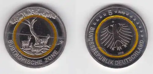 5 Euro Sammlermünze Deutschland 2018 A Subtropische Zone (150825)