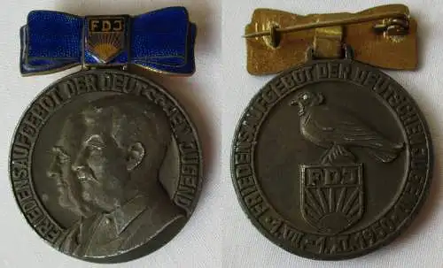 DDR Medaille Friedensaufgebot der Deutschen Jugend FDJ 1950 (149938)