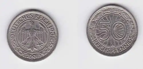 50 Pfennig Nickel Münze 1931 A Jäger 324 ss+ (150786)
