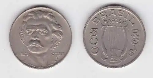 300 Reis Kupfer Nickel Münze Brasilien 1936 Carlos Gomes (132935)
