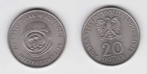 20 Zloty Kupfer Nickel Münze Polen Interkosmos 1978 (136005)