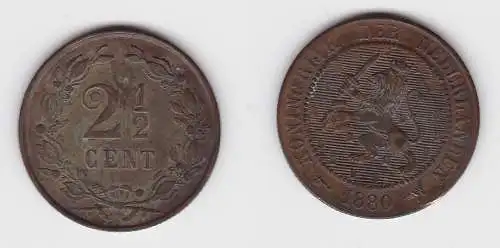 2 1/2 Cent Kupfer Münze Niederlande 1880 ss (133837)