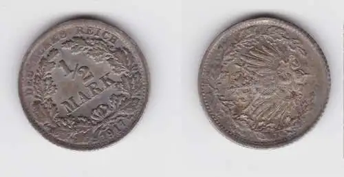 1/2 Mark Silber Münze Deutsches Reich 1917 F f.vz  (150872)