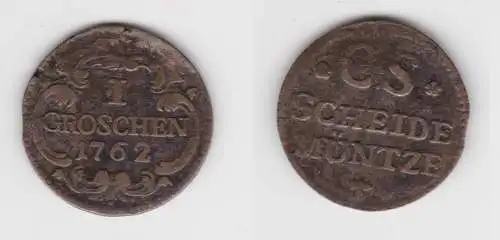 1 Groschen Silber Münze Sachsen 1762 CS ss (151420)