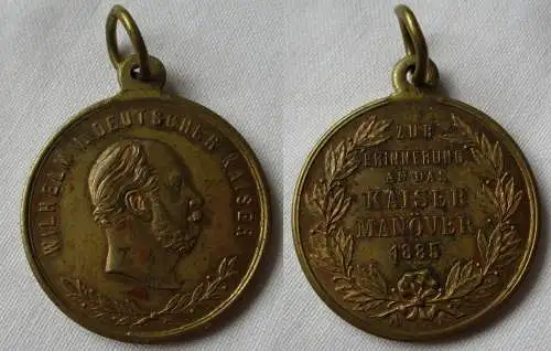 Bronze Medaille Wilhelm I deutscher Kaiser Manöver Kaisermanöver 1885 (122787)