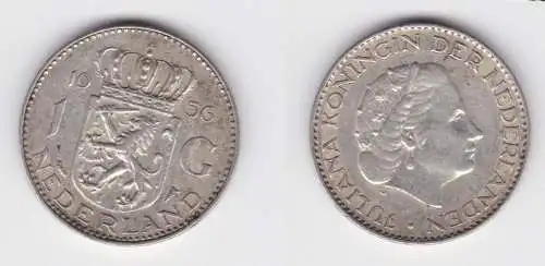 1 Gulden Silber Münze Niederlande 1956 (151809)