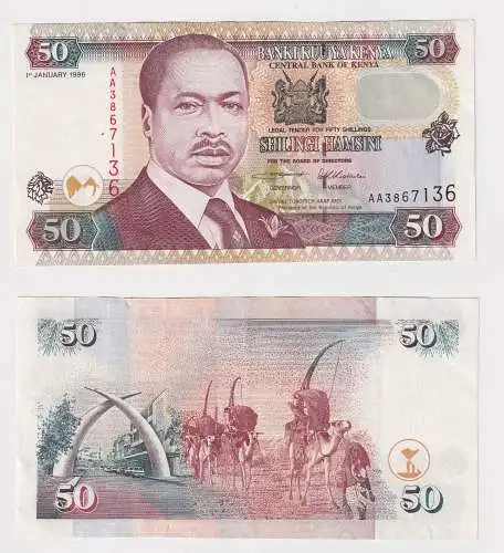 50 Shillings Banknote Kenia Kenya 1Januar 1996 (106918)