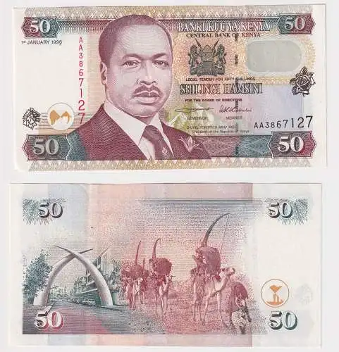 50 Shillings Banknote Kenia Kenya 1Januar 1996 (105818)