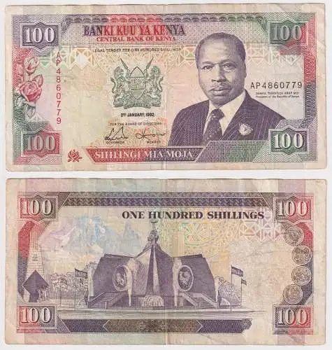 100 Shillings Banknote Kenia Kenya 2.Januar 1992 (106681)