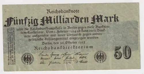 50 Milliarden Mark Banknote Berlin 26.10.1923 Rosenberg 122 c (109069)