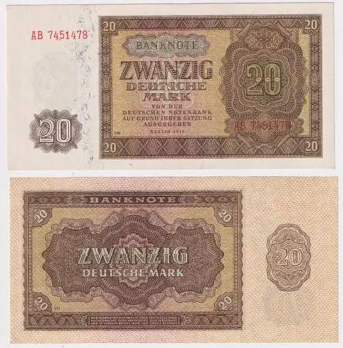 20 Mark Banknote DDR Deutsche Notenbank 1948 Ro.344d (131216)