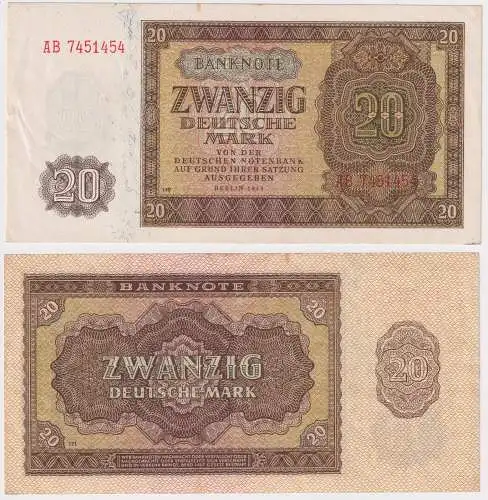 20 Mark Banknote DDR Deutsche Notenbank 1948 Ro.344d (136057)
