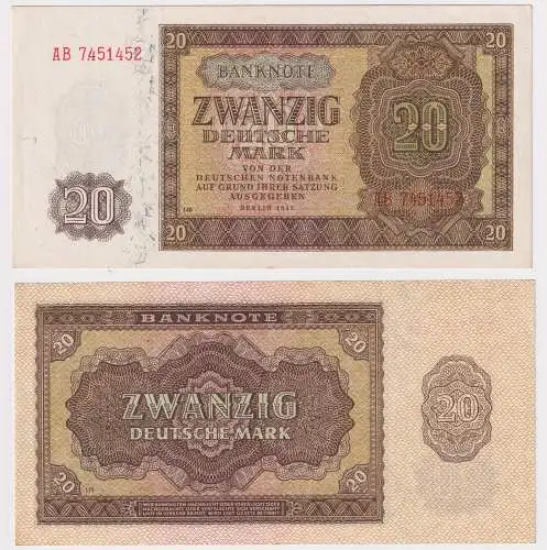20 Mark Banknote DDR Deutsche Notenbank 1948 Ro.344d (134133)