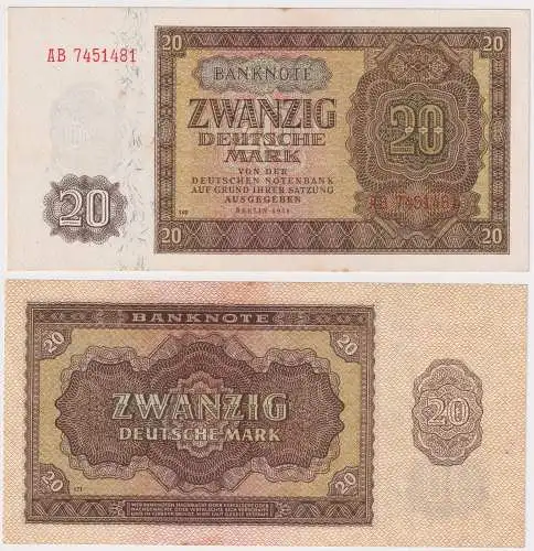 20 Mark Banknote DDR Deutsche Notenbank 1948 Ro.344d (132638)