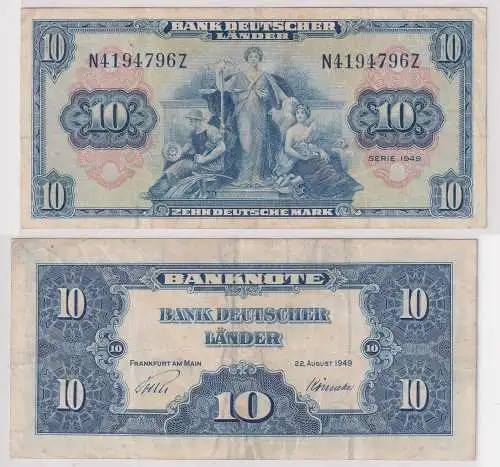 Banknote 10 Mark Bank deutscher Länder 1949 (137106)